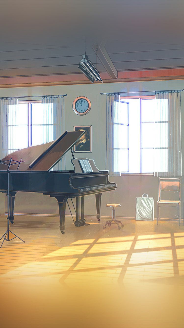 Musiksaal, Flügel, Sonnenlicht, Klassenzimmer, Hochformat, HD, iPhone-Hintergrundbild