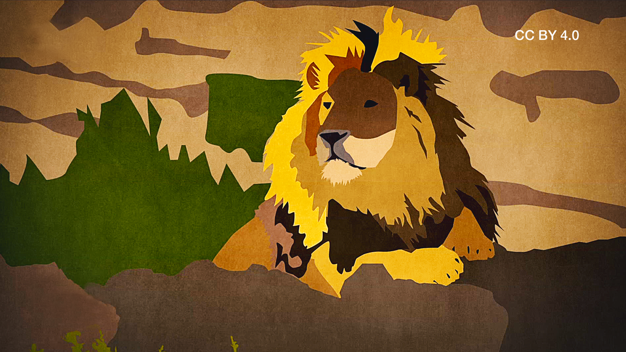 Löwe, Liegend, Illustration, Collage, Gelb, Braun, HD, Desktop-Hintergrund für Windows