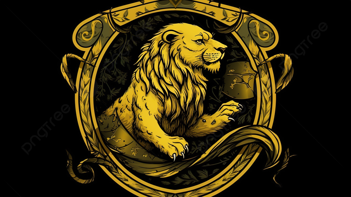 Löwe, Wappen, Gold, Emblem, Schwarzer Hintergrund, Wallpaper