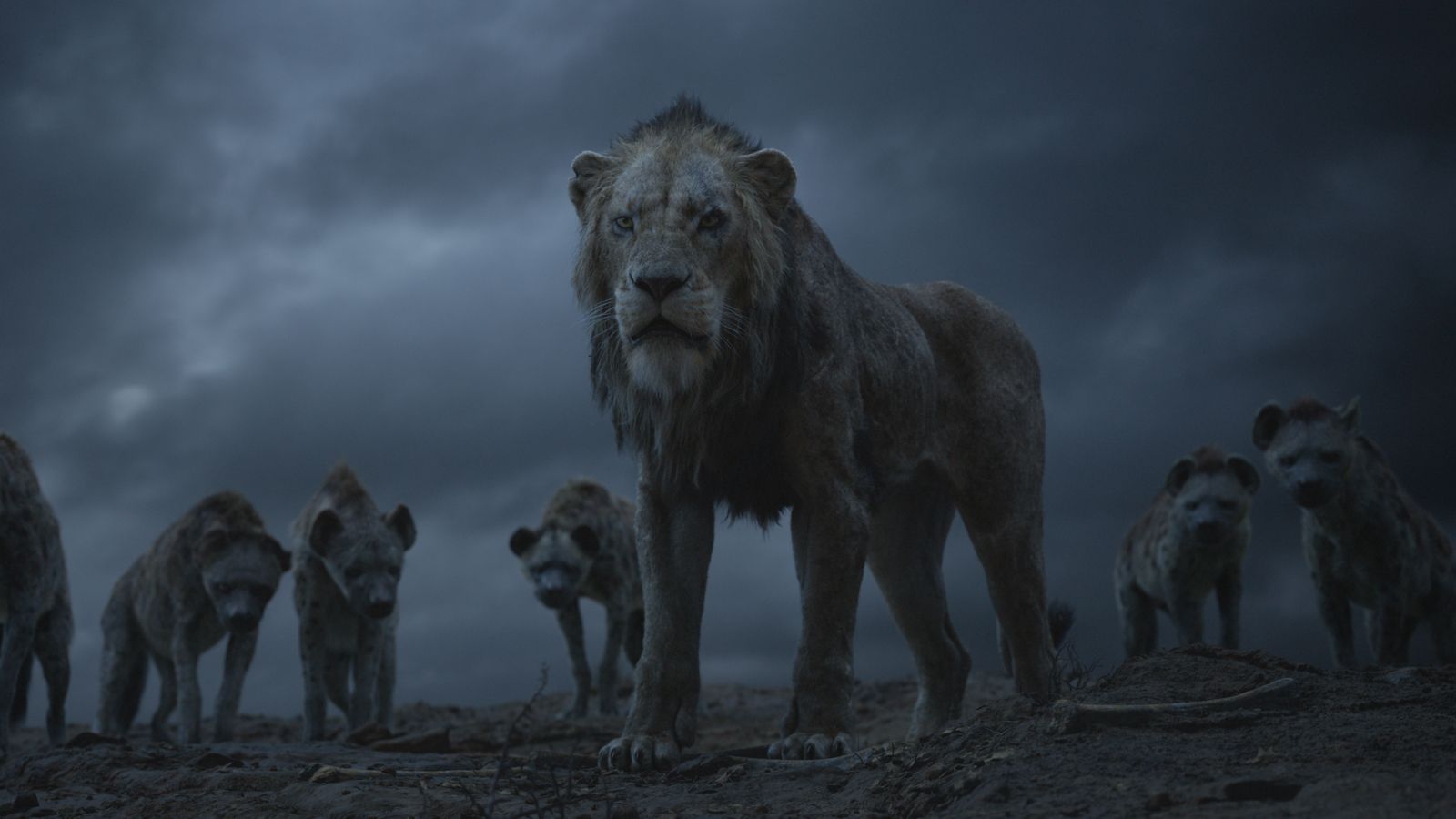 Scar, Hyänen, Der König der Löwen (2019), Dunkler Himmel, Düster, HD, Windows-Hintergrundbild