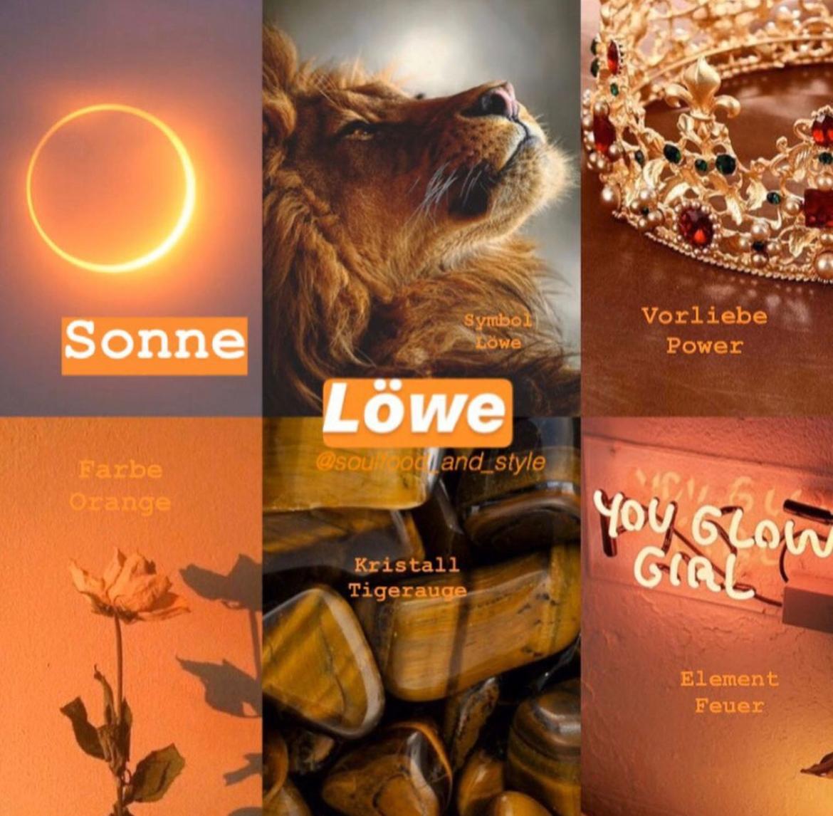Sternzeichen Löwe, Sonne, Collage, Ästhetik, Orange, Hintergrundbild für iPad und Tablet