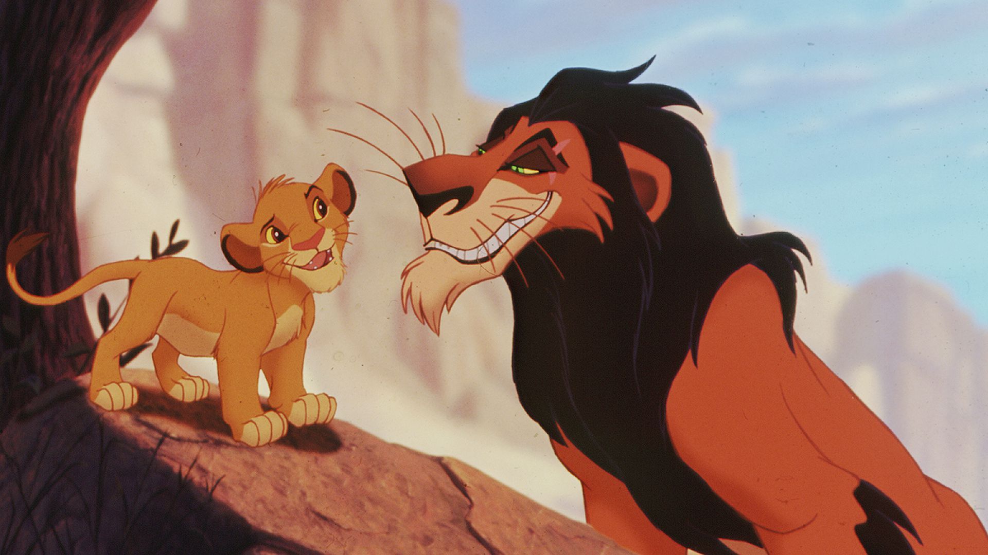 Simba, Scar, Der König der Löwen, Disney, Zeichentrick, 16:9, Full-HD-Hintergrundbild für den Desktop