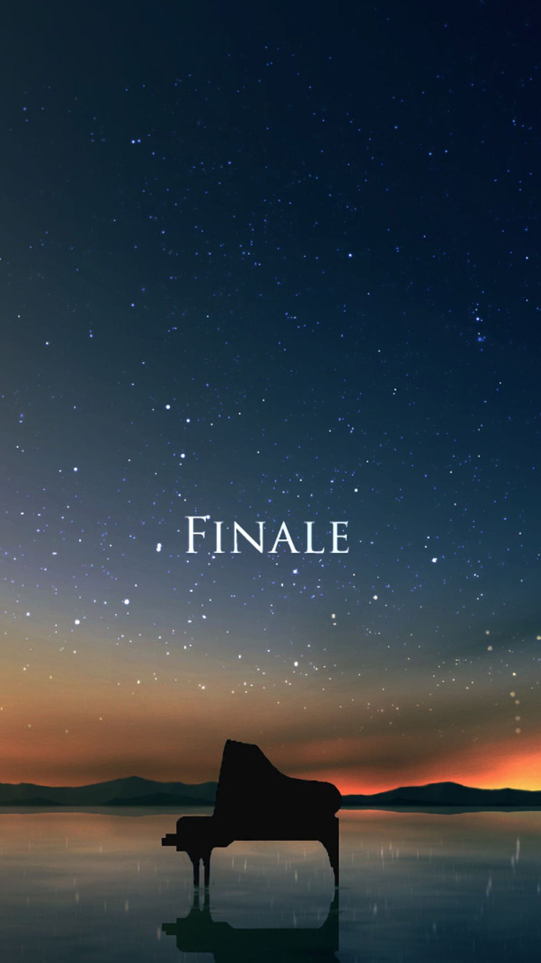 Finale, Flügel, Sternenhimmel, Abenddämmerung, Minimalistisch, Hintergrundbild fürs Handy