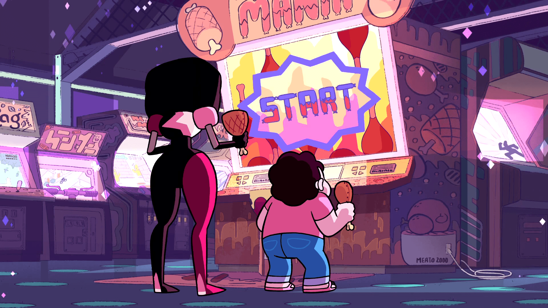 Steven Universe, Garnet, Spielhalle, Arcade, Cartoon, 16:9, Full-HD-Hintergrundbild für den Desktop