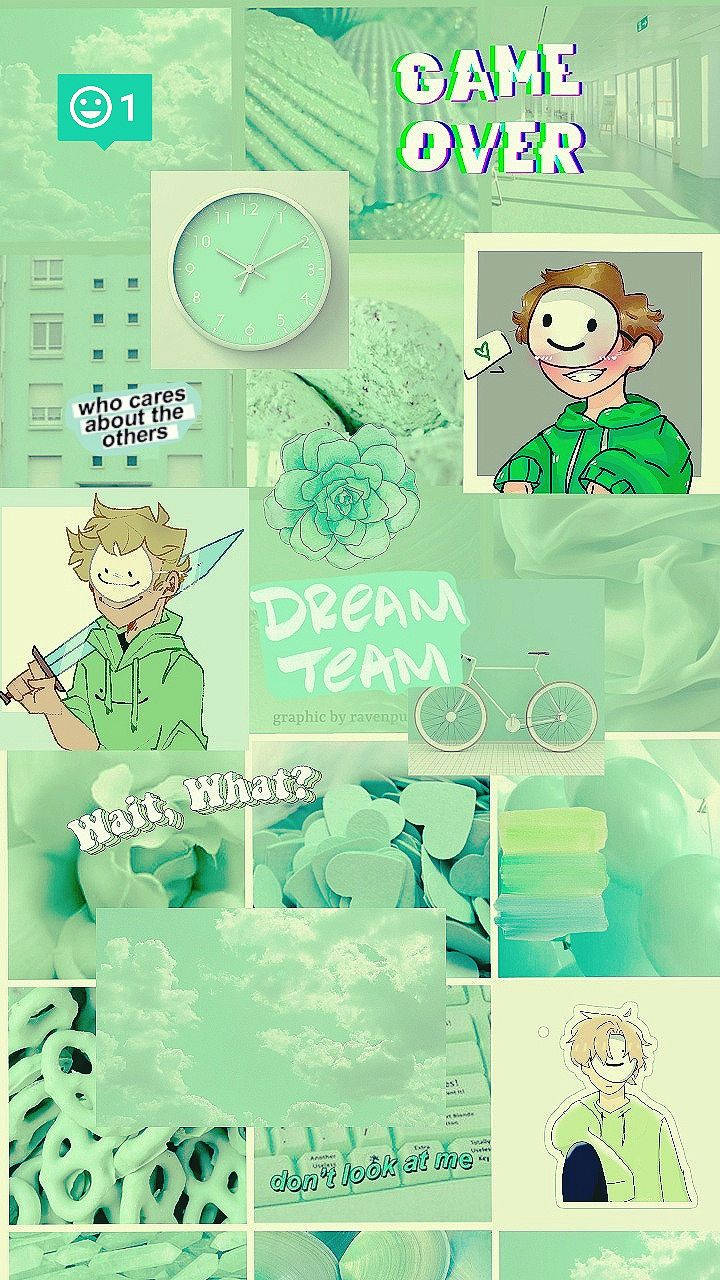Dream Team, Collage, Grüne Ästhetik, Game Over, Fan-Art, HD, Handy-Hintergrundbild