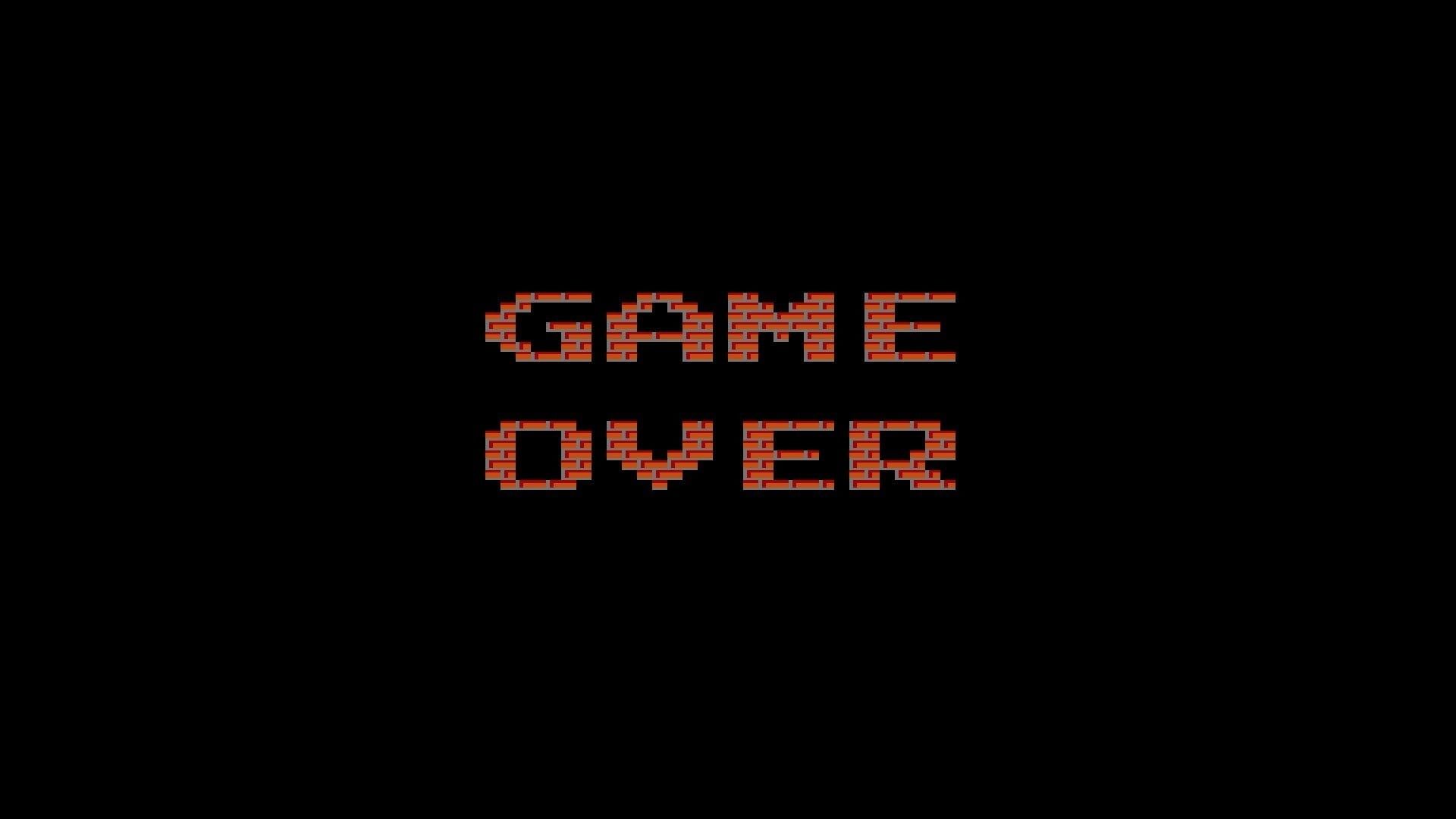 Game Over, Pixelschrift, Rot, Schwarzer Hintergrund, Retro, Full HD Wallpaper