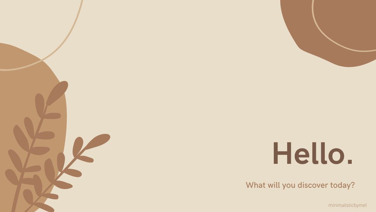 Hello., Boho, Beige, Blätter, Abstrakte Formen, Hintergrundbild