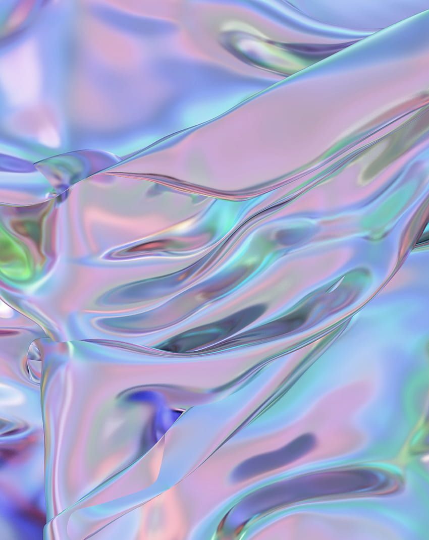 Holografisch, Flüssiges Metall, Abstrakt, Irisierend, Hintergrundbild für iPad und Tablet
