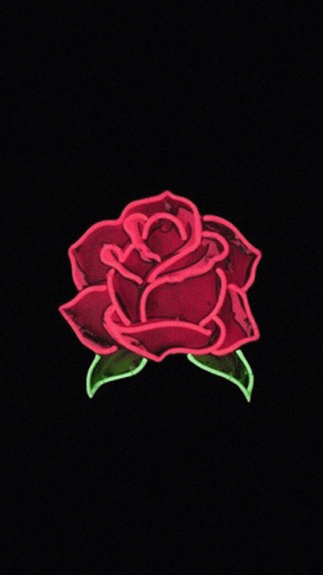 Rote Rose, Illustration, Schwarzer Hintergrund, Minimalismus, Sperrbildschirm fürs iPhone