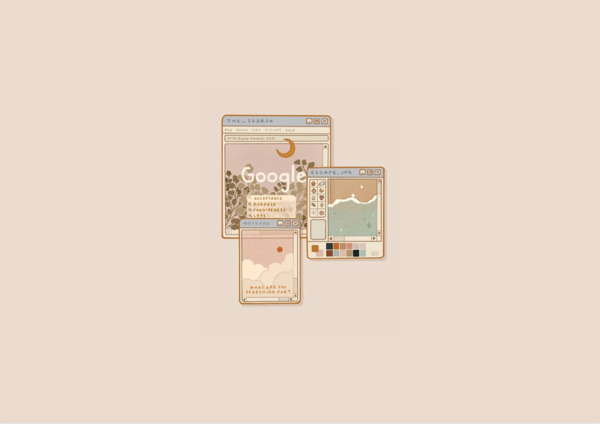 Google Chrome, Browserfenster, Beige Hintergrund, Illustration, Wallpaper