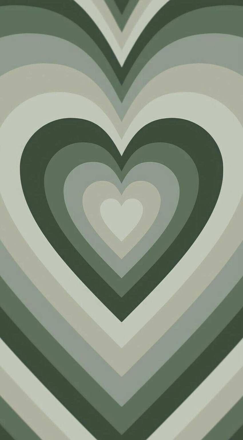 Herzform, Grüntöne, Farbverlauf, Minimalistisch, HD, Hintergrundbild fürs Handy