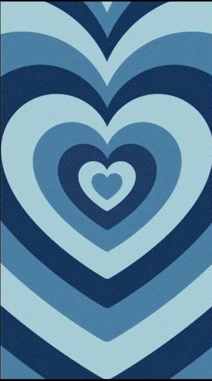 Konzentrische Herzen, Blau, Marineblau, Retro-Muster, Hintergrundbild für iPhone und Android