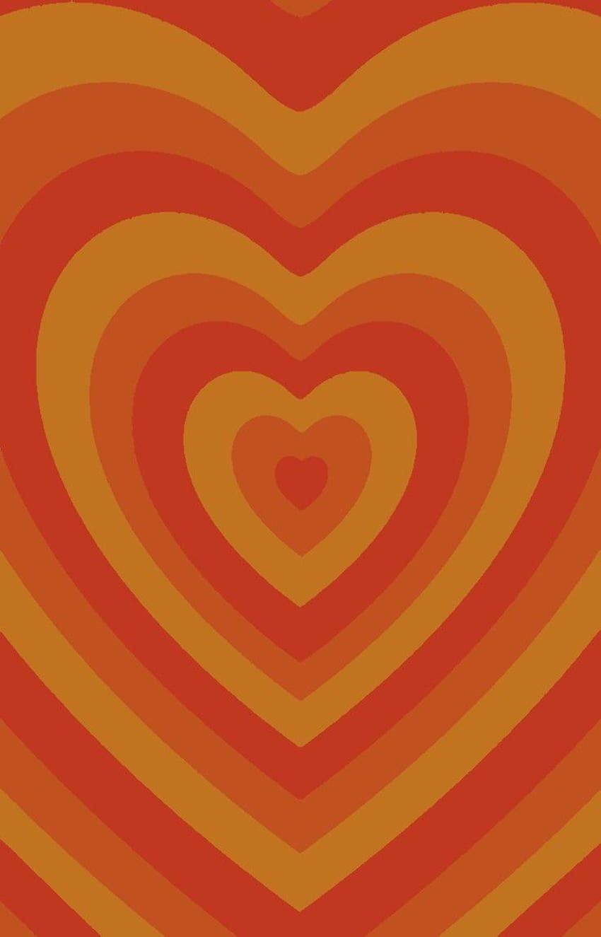 Konzentrische Herzen, Rot, Orange, Retro, HD, Handy-Hintergrund im Hochformat