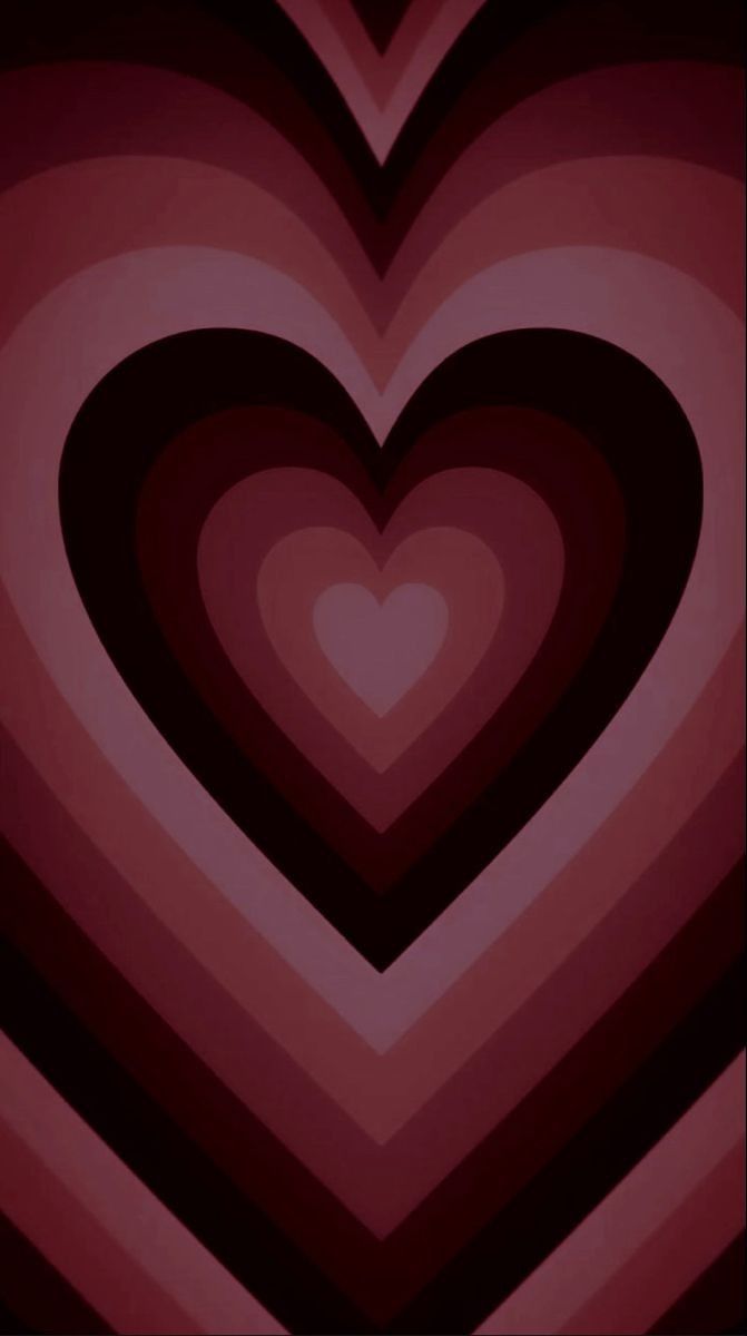 Herzform, Dunkelrot, Weinrot, Konzentrisch, Dunkel, Hintergrundbild für iPhone und Android