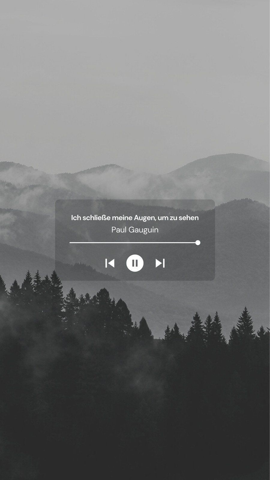 Nebel, Wald, Berge, Musikplayer, Grau, HD, Hintergrundbild fürs Handy