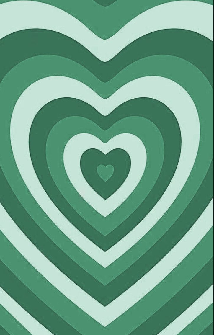 Konzentrische Herzen, Grün, Mintgrün, Retro-Muster, Hintergrundbild für iPhone und Android