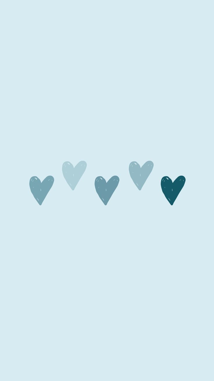 Kleine Herzen, Hellblau, Petrol, Minimalistisch, Pastell, Hintergrundbild fürs Handy
