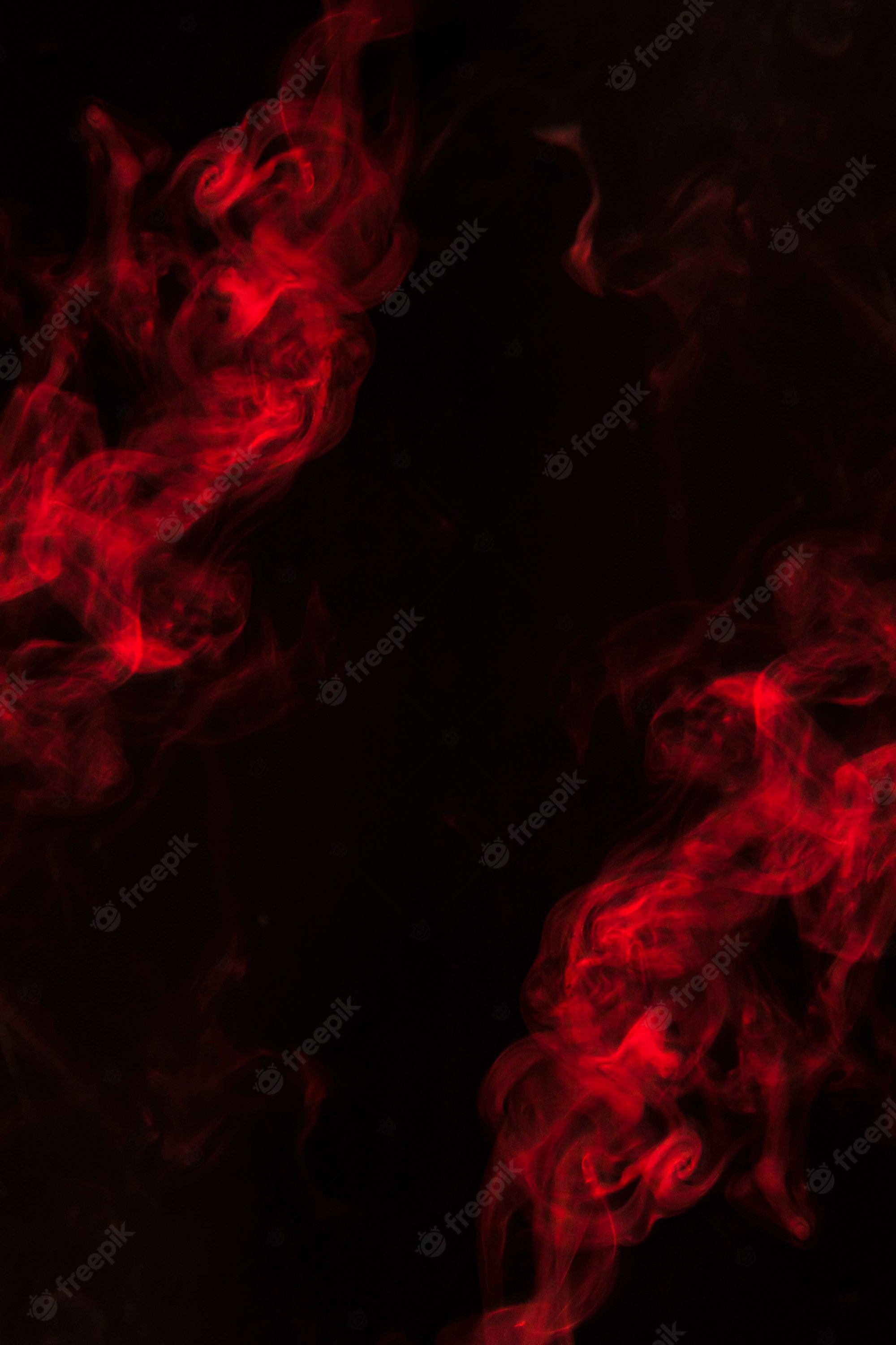 Roter Rauch, Abstrakt, Rot-schwarz, Dunkel, QHD+, Hintergrundbild fürs Handy