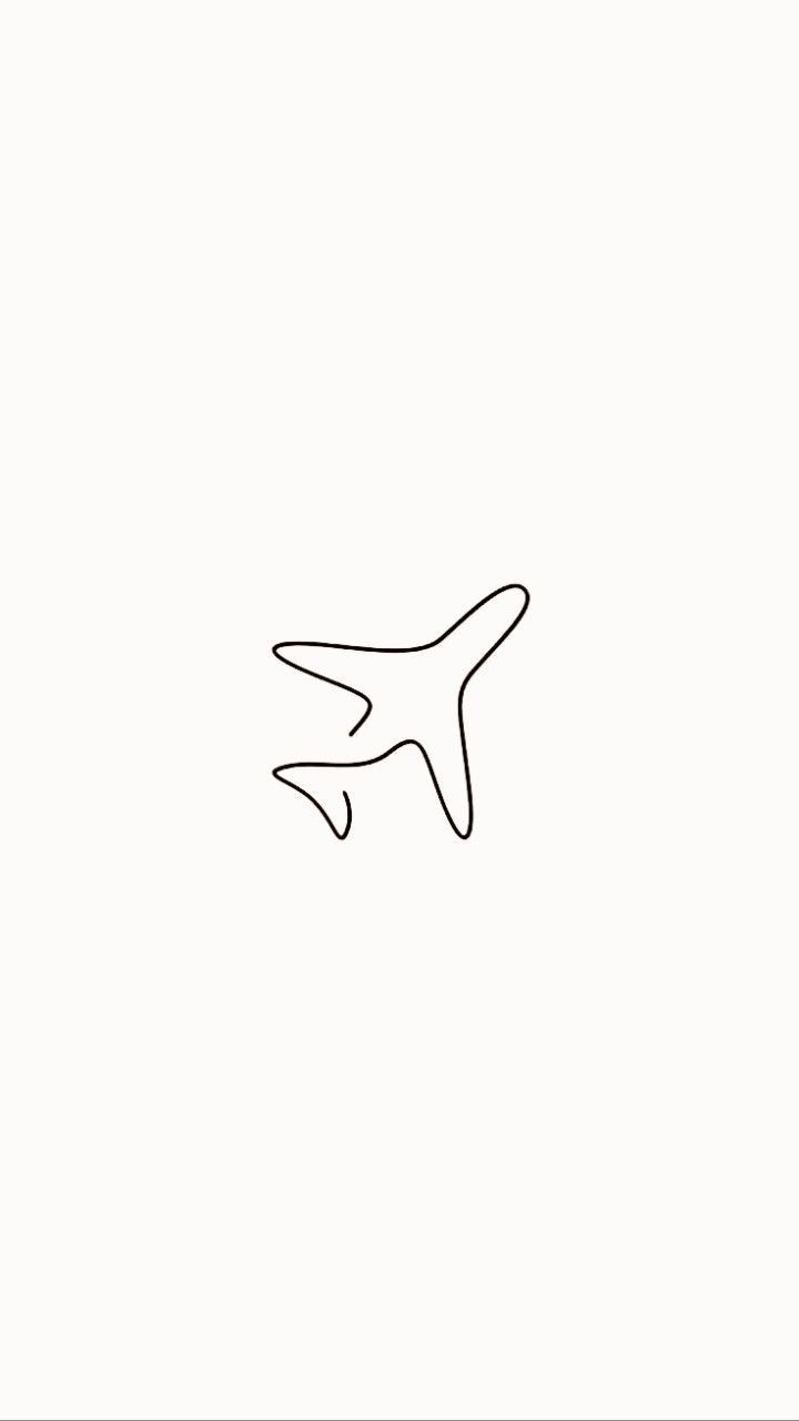 Flugzeug, Strichzeichnung, Minimalistisch, Weißer Hintergrund, Sperrbildschirm fürs iPhone