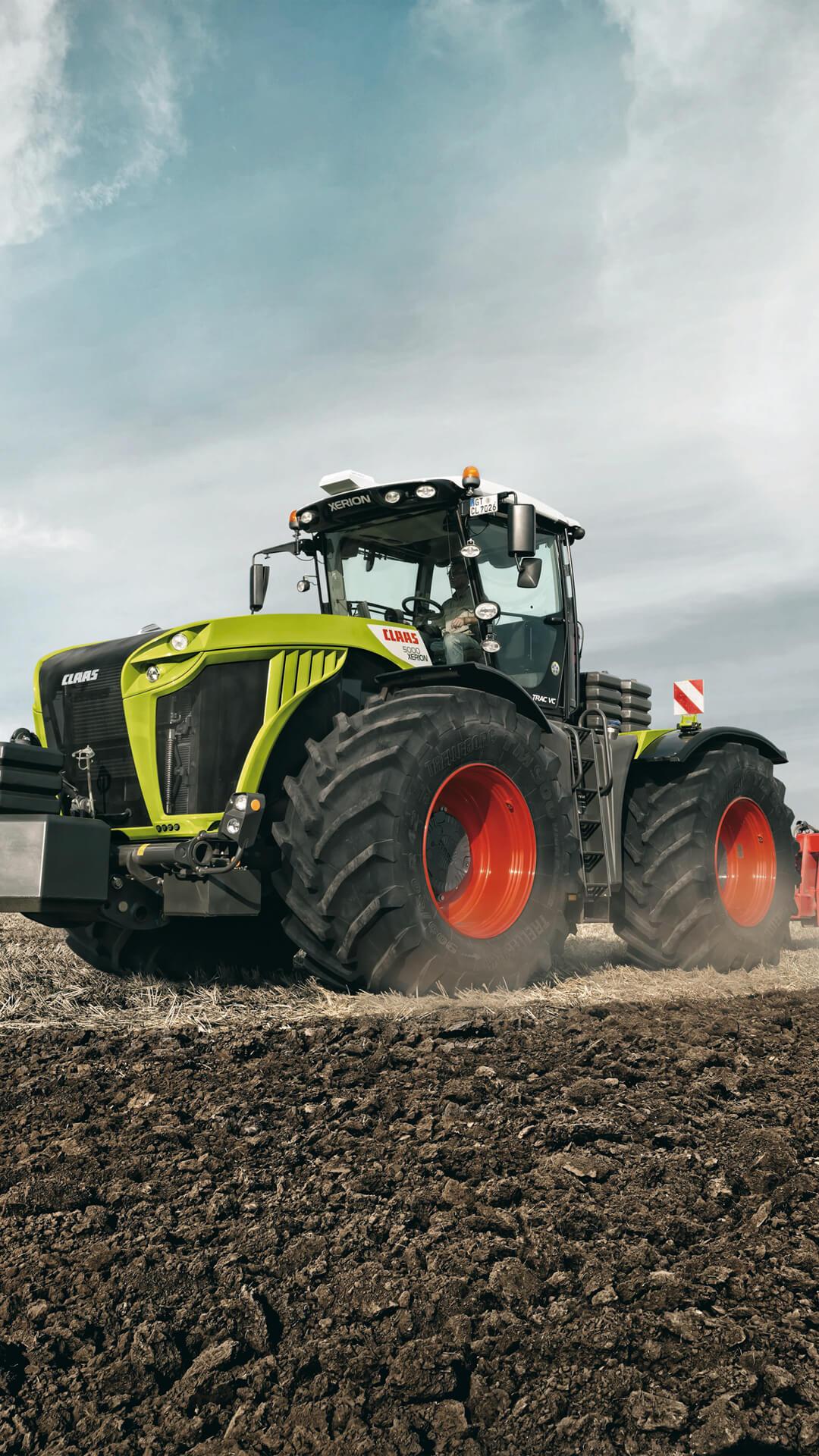 Claas Xerion, Claas, Traktor, Acker, Wolken, Full HD, Sperrbildschirm fürs iPhone