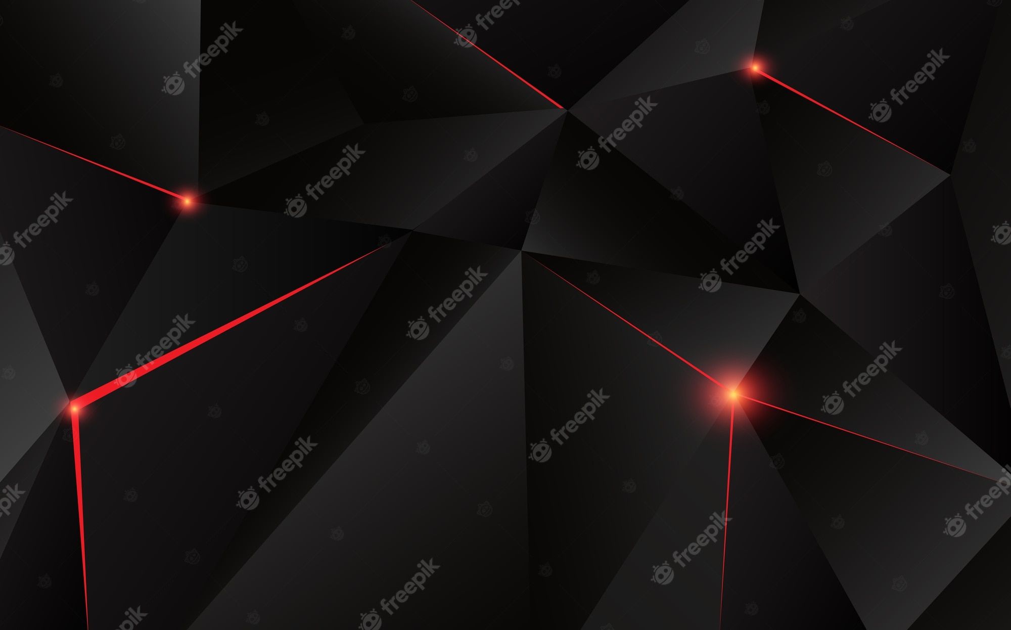Polygone, Rote Lichter, Geometrisch, Abstrakt, Dunkel, 16:10, Full-HD-Hintergrundbild für den Desktop