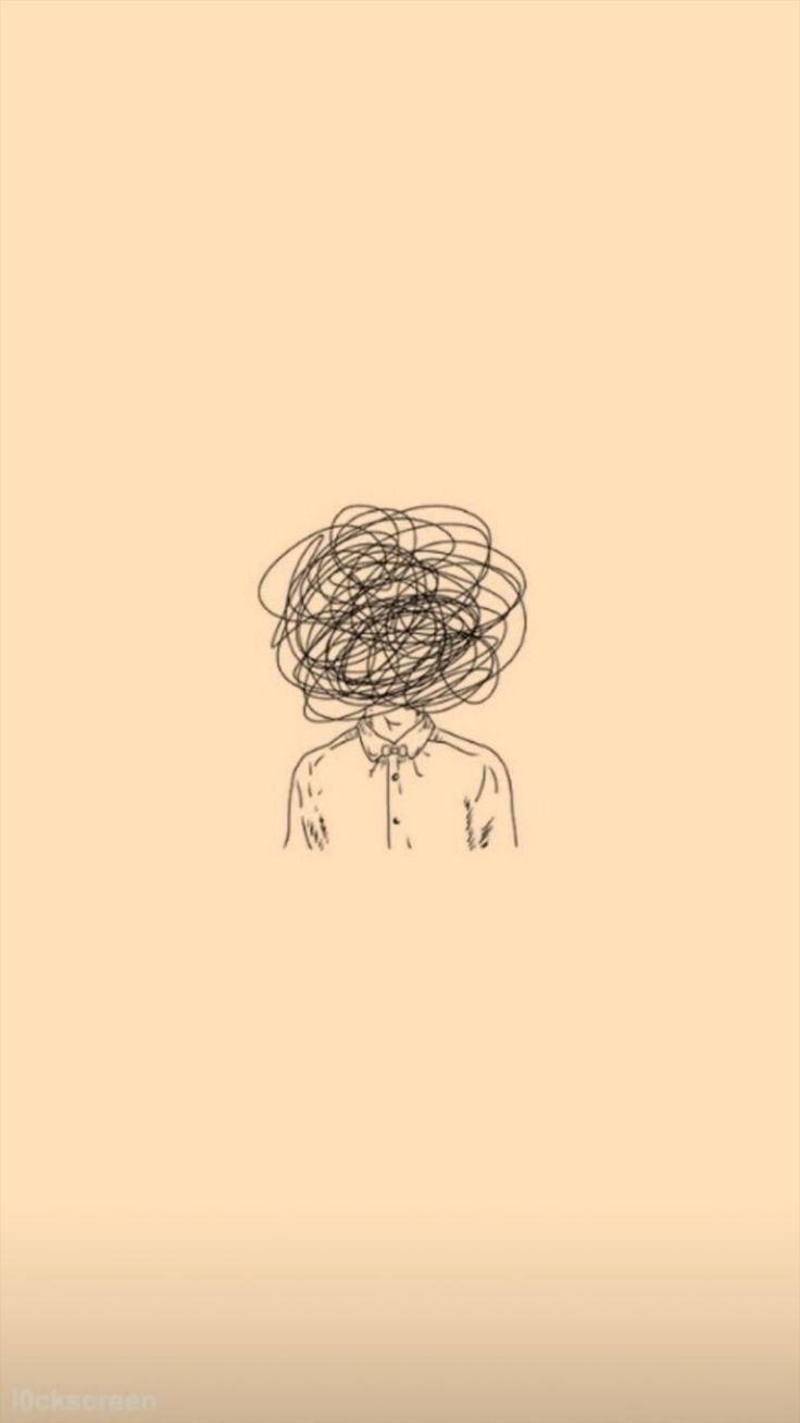 Kritzelei, Gedankenwirrwarr, Strichzeichnung, Pfirsichfarben, Minimalistisch, iPhone-Hintergrundbild