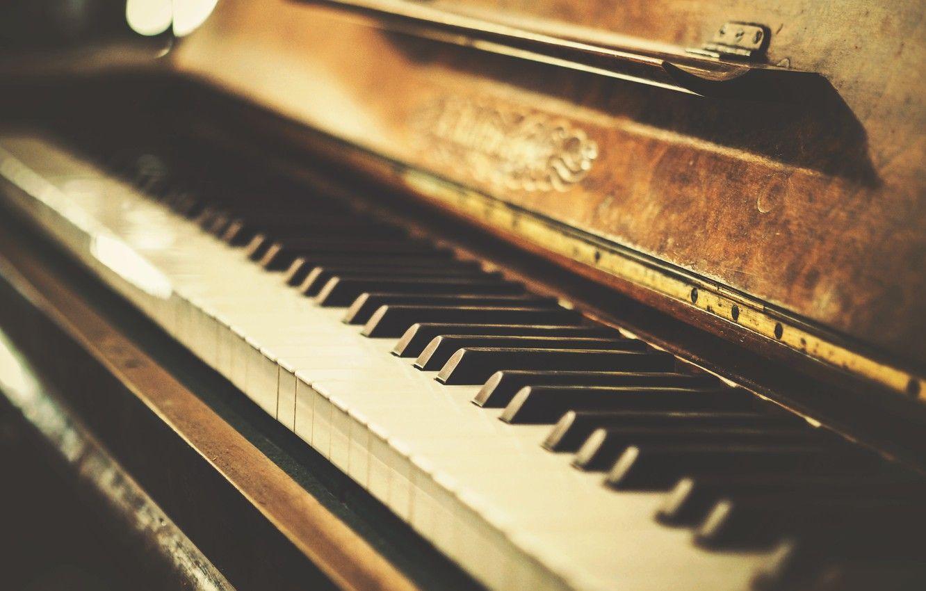 Altes Klavier, Klaviertasten, Vintage, Sepia, Holz, HD, Desktop-Hintergrund für Windows