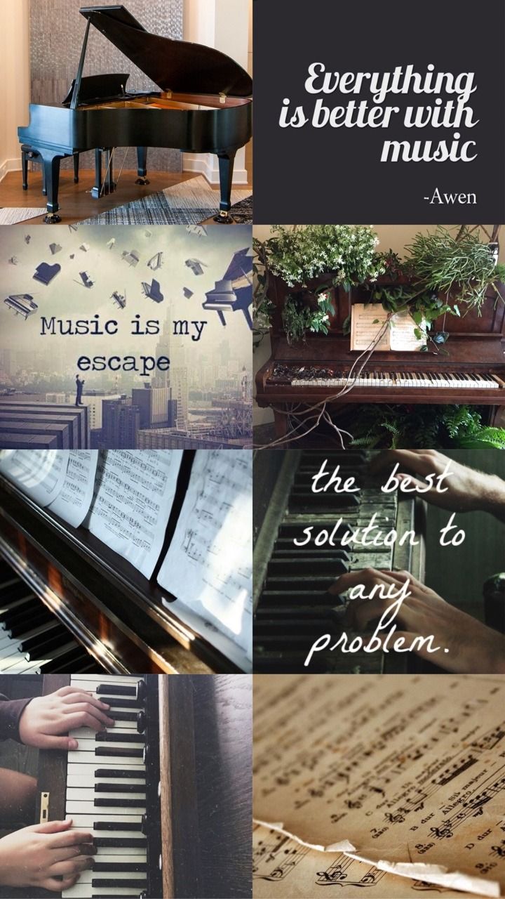 Collage, Musikzitate, Everything is better with music, Flügel, Ästhetik, Sperrbildschirm fürs iPhone