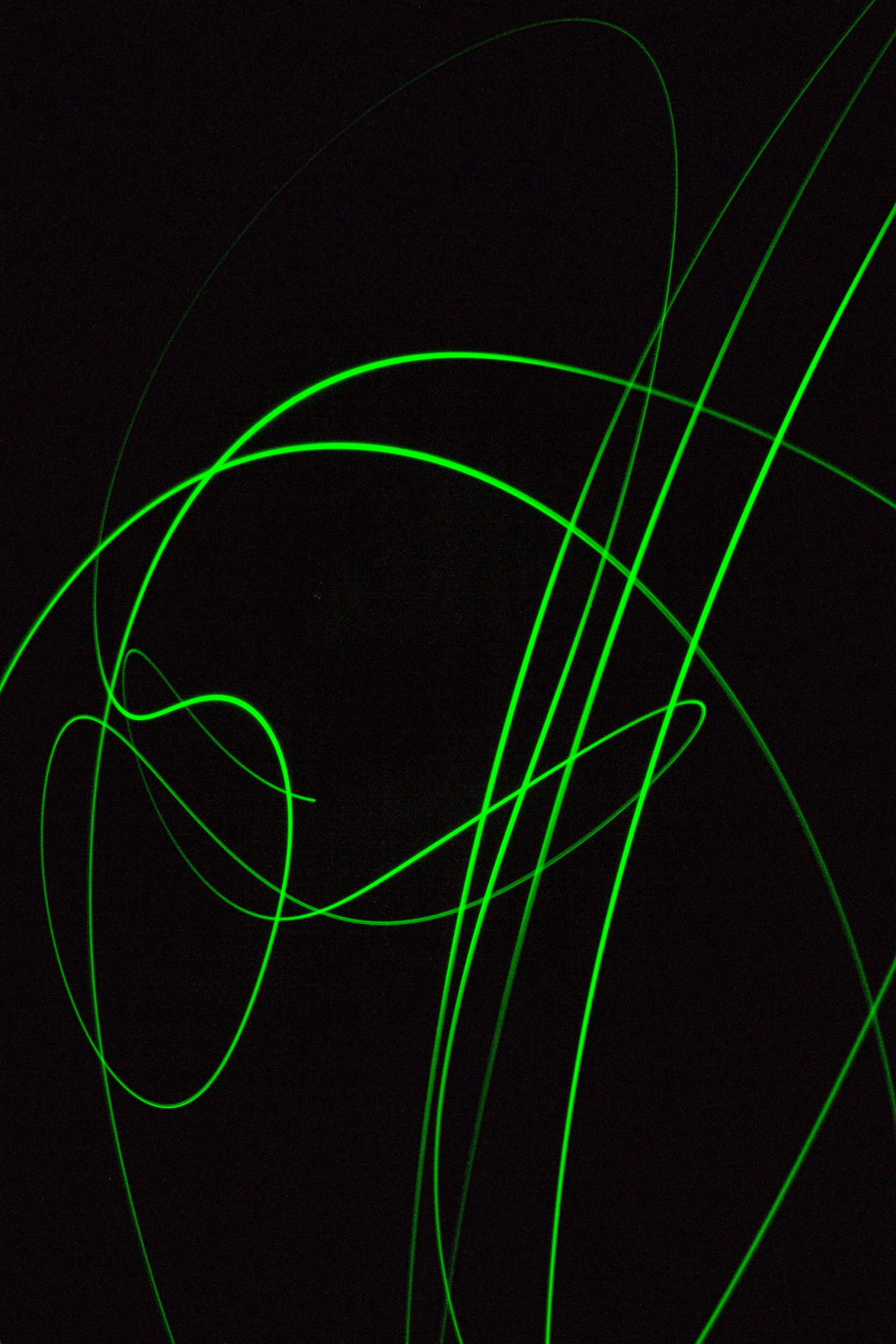 Grüne Linien, Neon, Kritzelei, Abstrakt, QHD+, Handy-Hintergrund im Hochformat