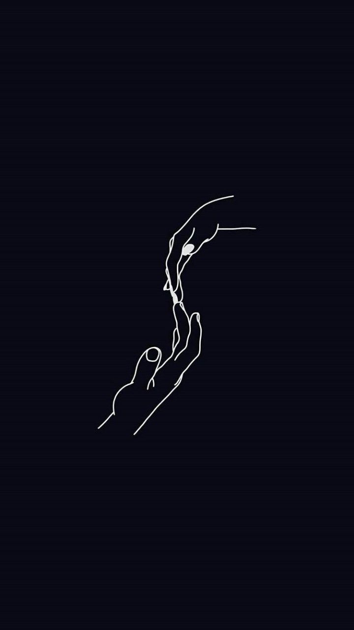 Hände, Line Art, Schwarzer Hintergrund, Minimalistisch, HD, Sperrbildschirm fürs iPhone