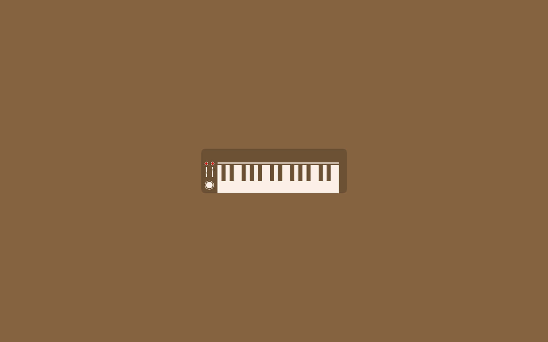 Klavier-Symbol, Brauner Hintergrund, Minimalistisch, Icon, Full HD Wallpaper