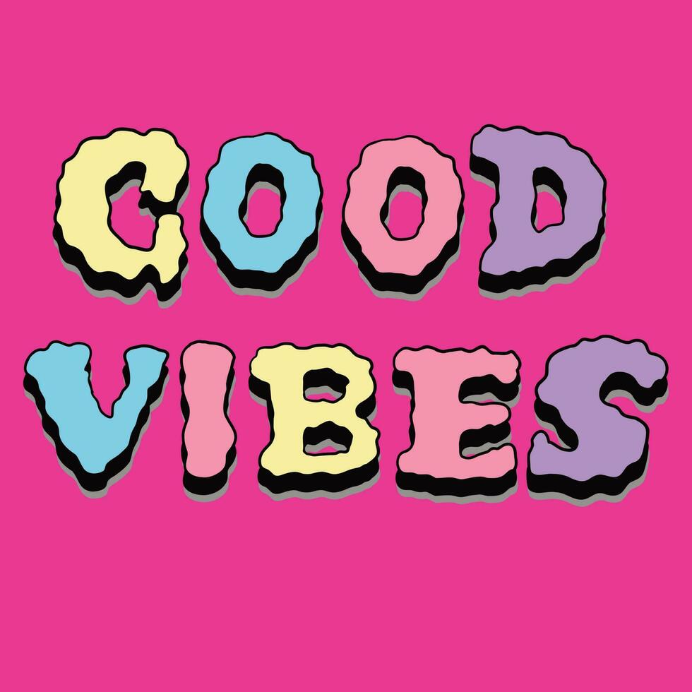 Good Vibes, Schriftzug, Pink, Retro, Typografie, Hintergrundbild für iPad und Tablet