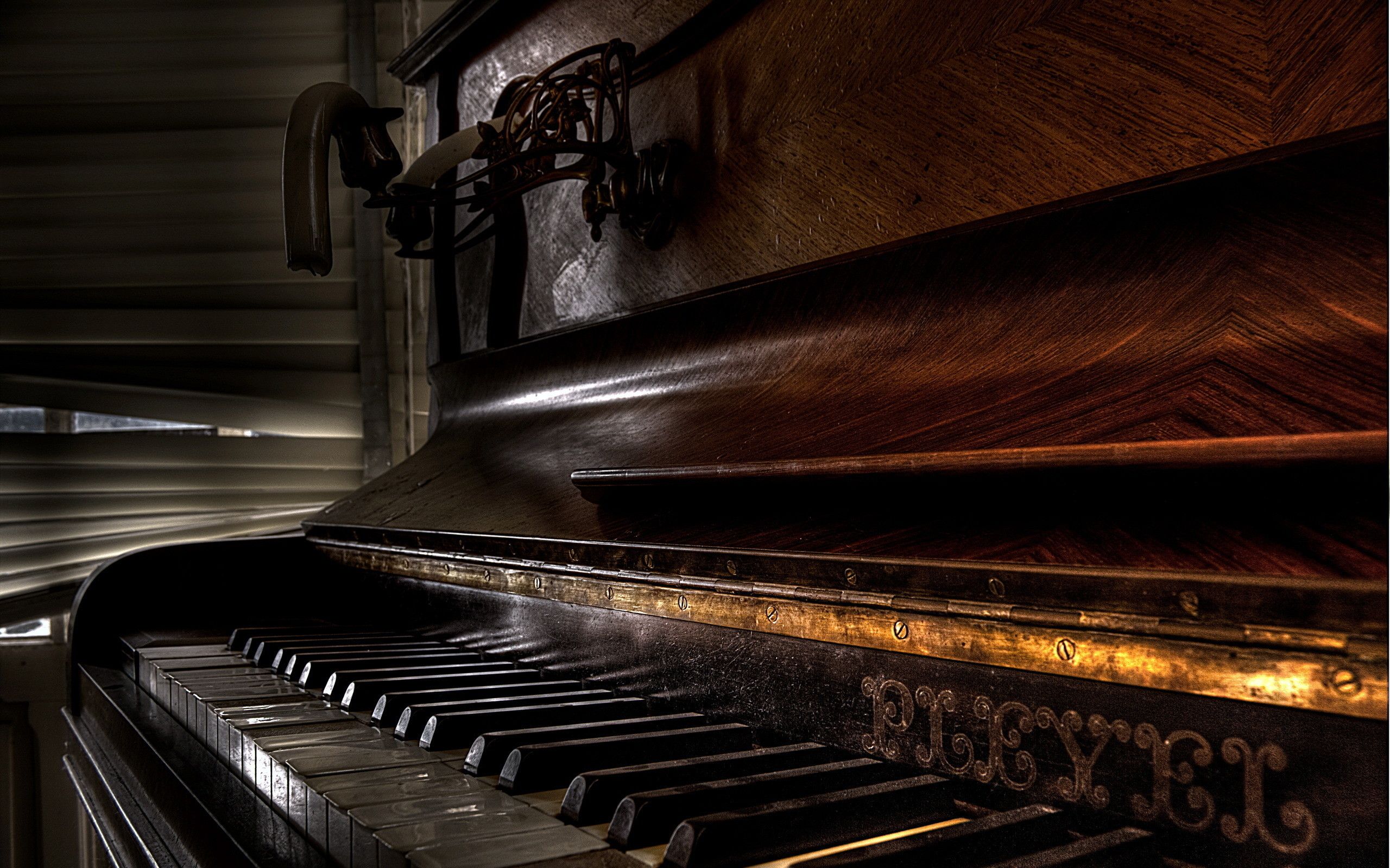 Pleyel, Altes Klavier, Klaviertasten, Holz, Vintage, 2K, Hintergrundbild für den PC