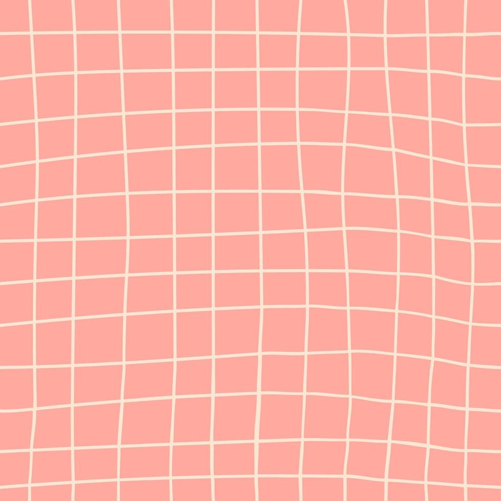 Gittermuster, Lachsrosa, Handgezeichnet, Karomuster, Hintergrundbild für iPad und Tablet