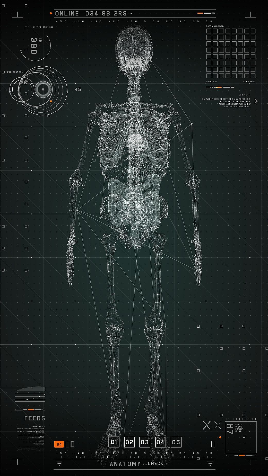 Röntgenbild, Skelett, Futuristisch, Dunkelgrün, Anatomie, HD, iPhone-Hintergrundbild