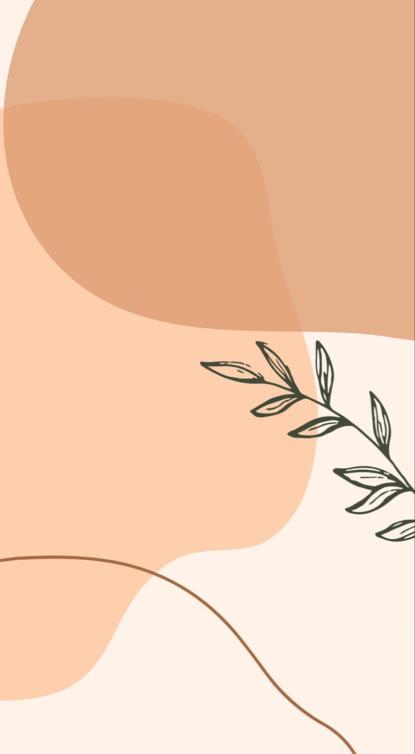 Abstrakte Formen, Zweig, Pfirsich, Line Art, HD, Hintergrundbild fürs Handy