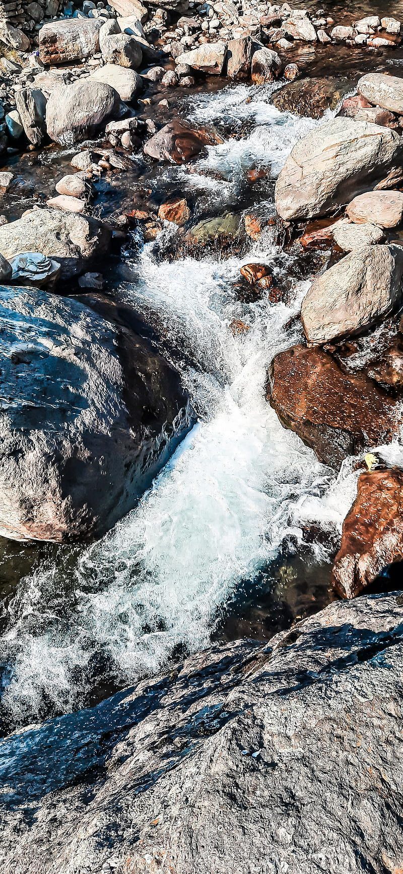 Wasserfall, Felsen, Bach, Natur, iPhone-18-Pro-Max-Wallpaper
