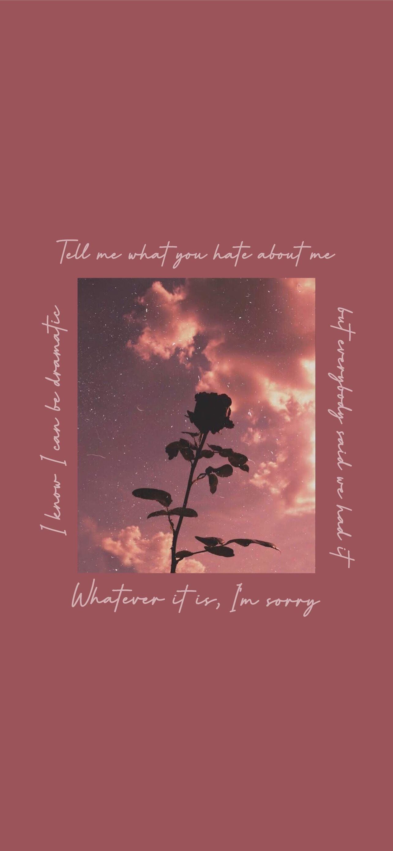 Rose, Zitat, Text, Ästhetik, Altrosa, iPhone 18 Pro Max, Sperrbildschirm