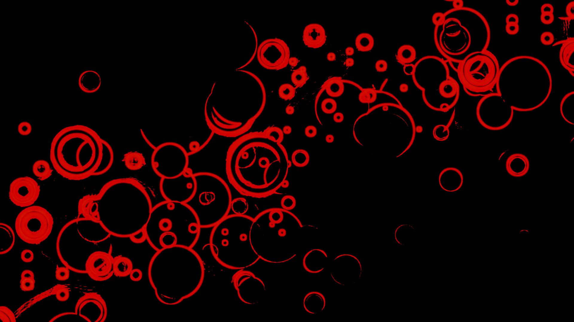 Rote Kreise, Abstrakt, Rot-schwarz, Muster, Full HD 1080p, Desktop-Hintergrundbild