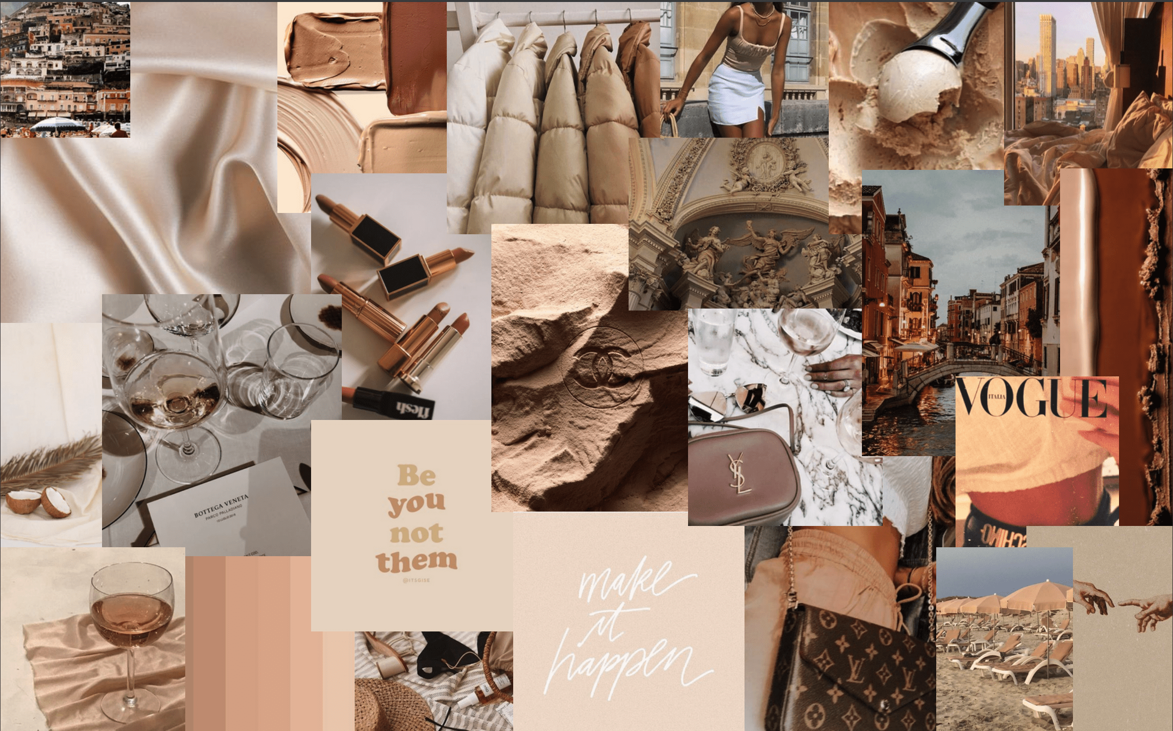 Collage, Vogue, Braun, Ästhetik, Mode, 16:10, Full-HD-Hintergrundbild für den Desktop