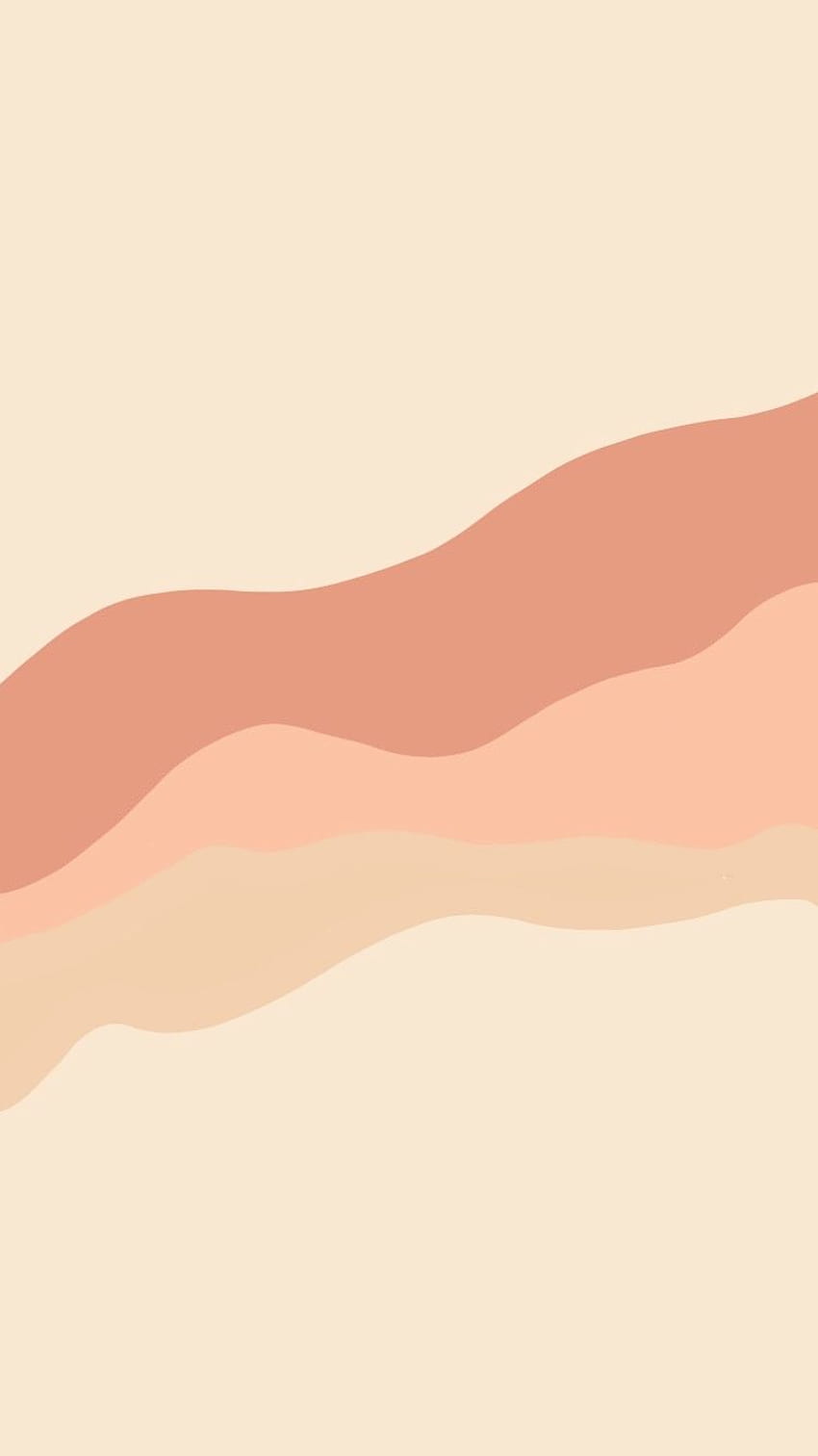 Wellen, Pfirsich, Creme, Minimalistisch, Hochformat, Hintergrundbild fürs Smartphone