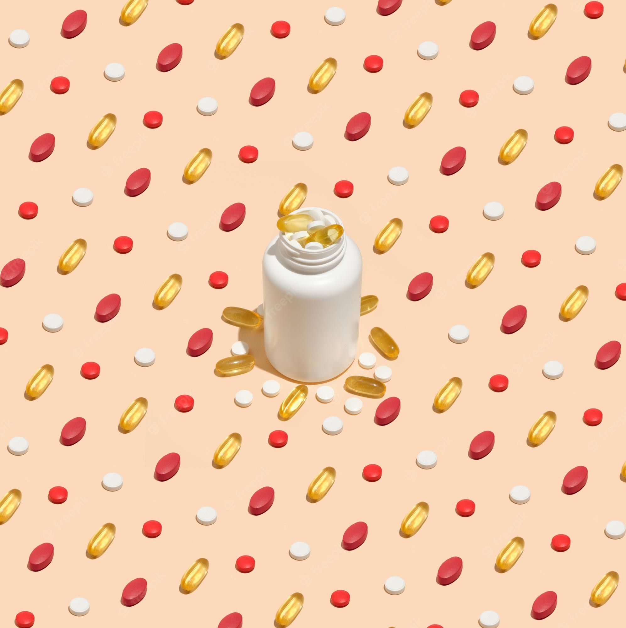Tablettendose, Pillen, Muster, Pfirsichfarben, Kapseln, Full HD, iPad-Hintergrundbild