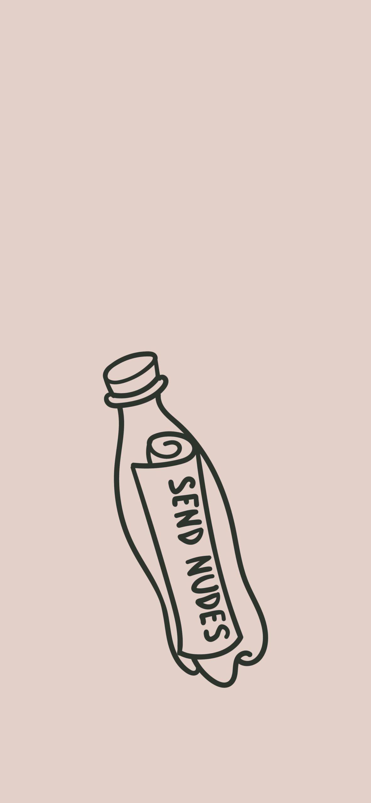 Flasche, Line Art, Altrosa, Minimalistisch, Full HD, Hintergrundbild fürs Handy