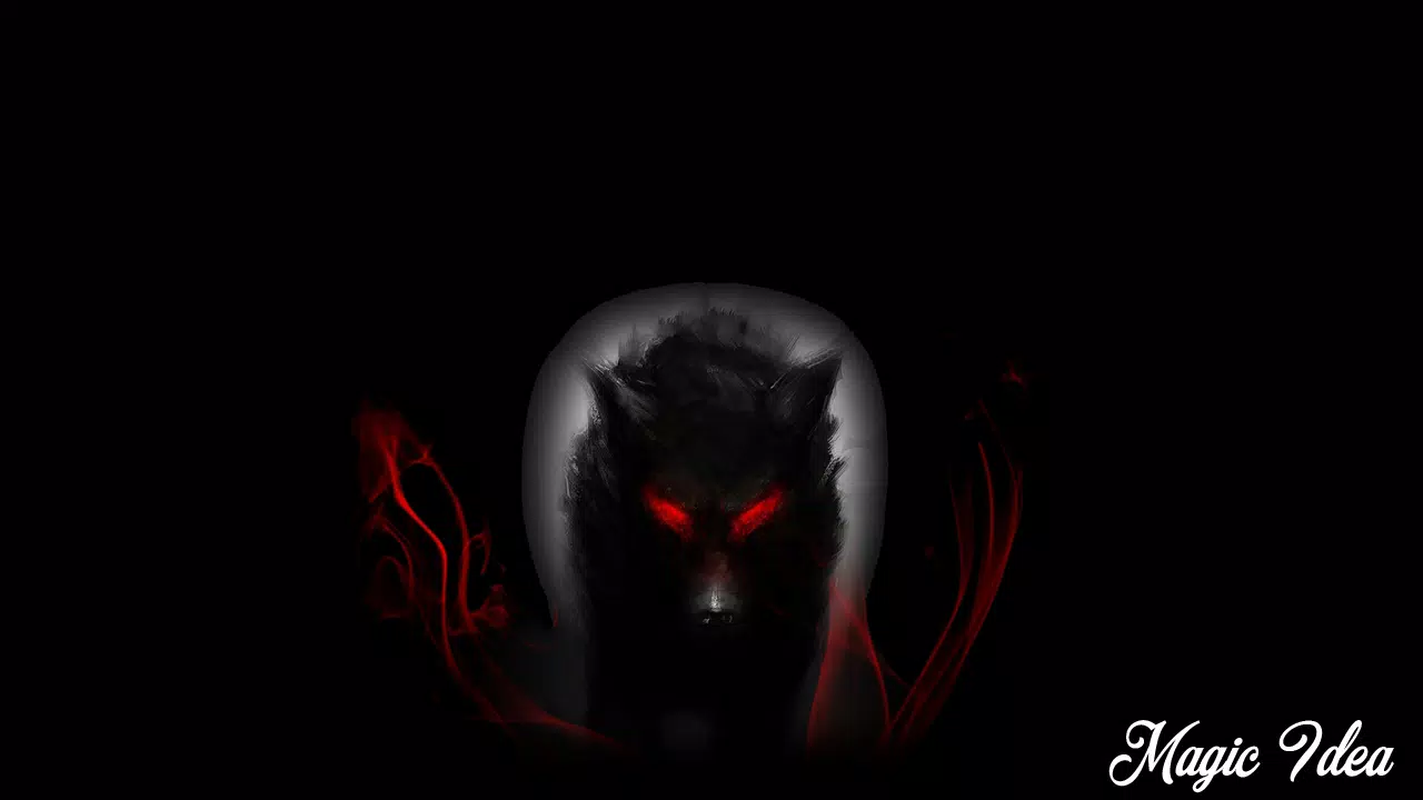 Wolf, Rote Augen, Fantasy, Dunkel, Digitale Kunst, 16:9, HD-Hintergrundbild für den Desktop