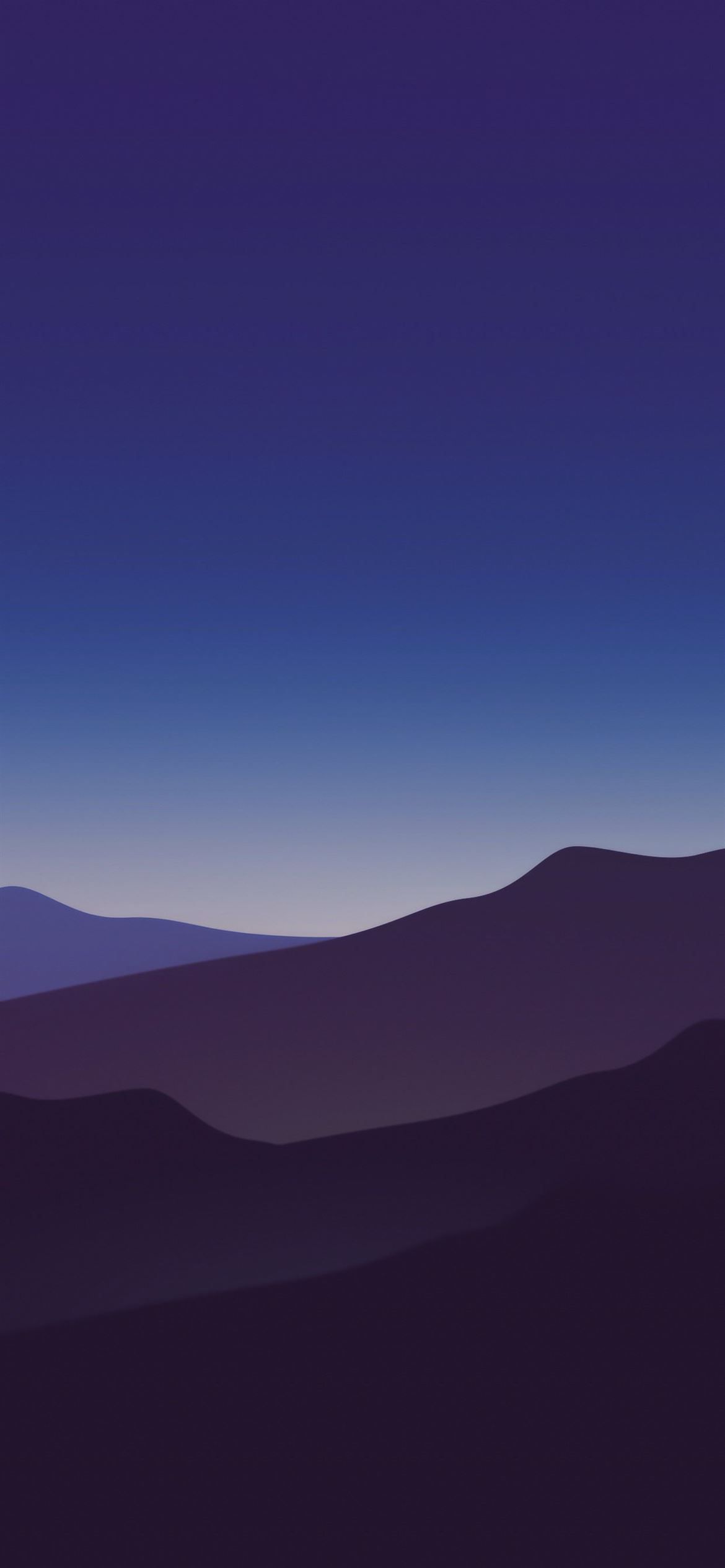 Berge, Silhouette, Lila Himmel, Dämmerung, Minimalismus, iPhone 18 Pro Max, Hintergrundbild