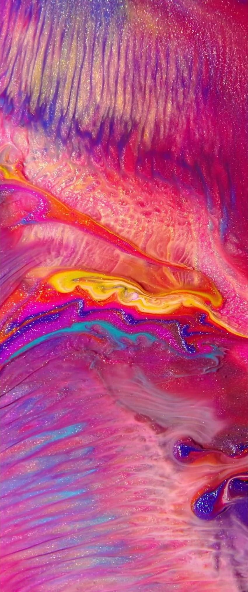 Abstrakt, Bunt, Flüssige Kunst, Pink, Orange, iPhone-18-Pro-Max-Sperrbildschirm