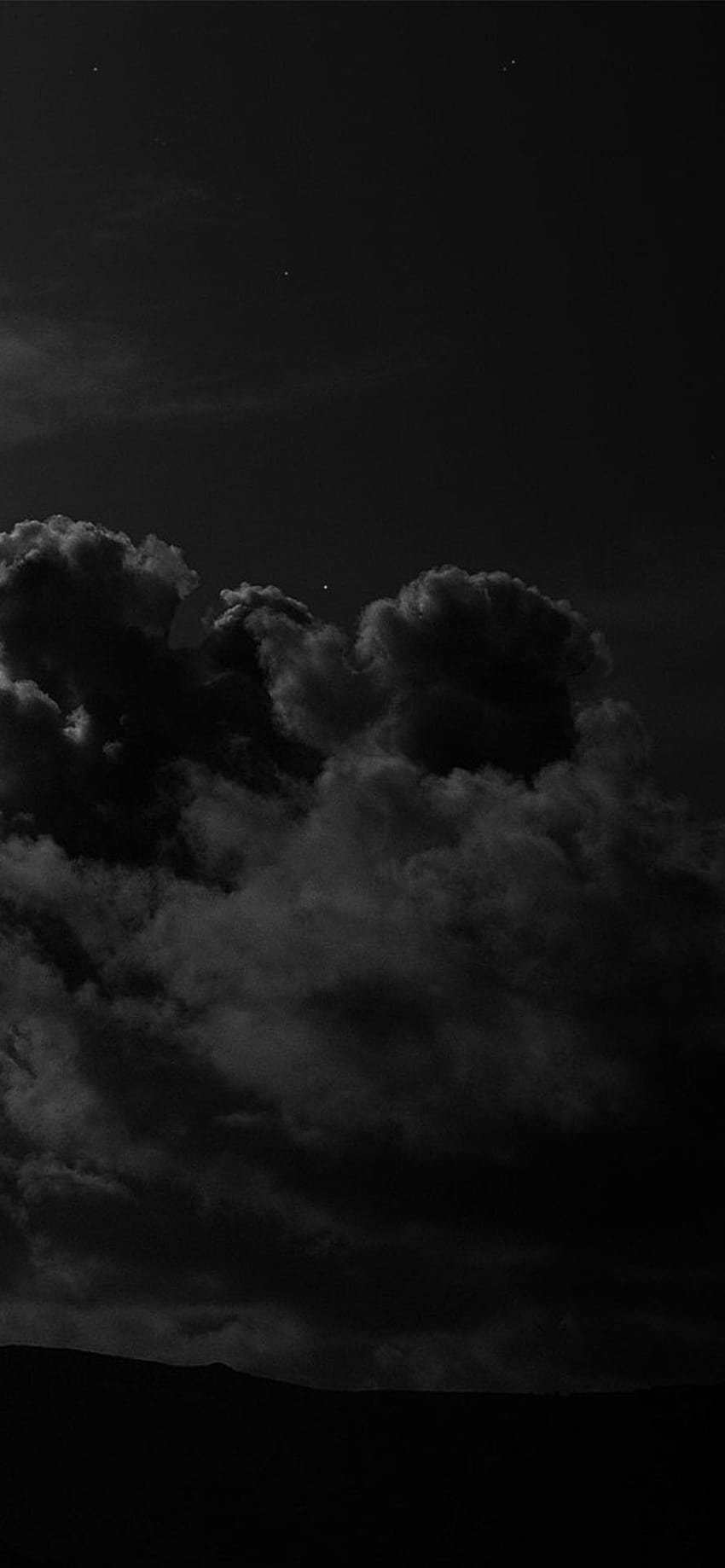 Wolken, Schwarz-Weiß, Dunkel, Gewitterwolken, Grau, iPhone 18 Pro Max, Wallpaper
