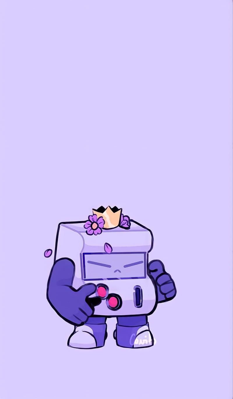 8-Bit (Brawl Stars), Brawl Stars, Lila Hintergrund, Minimalistisch, Sperrbildschirm fürs iPhone