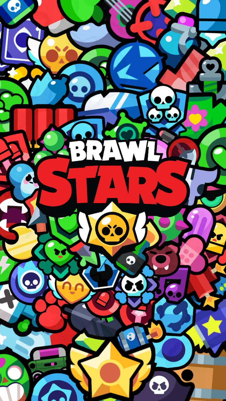 Brawl Stars, Logo, Sticker-Collage, Bunt, HD, Hintergrundbild fürs Handy