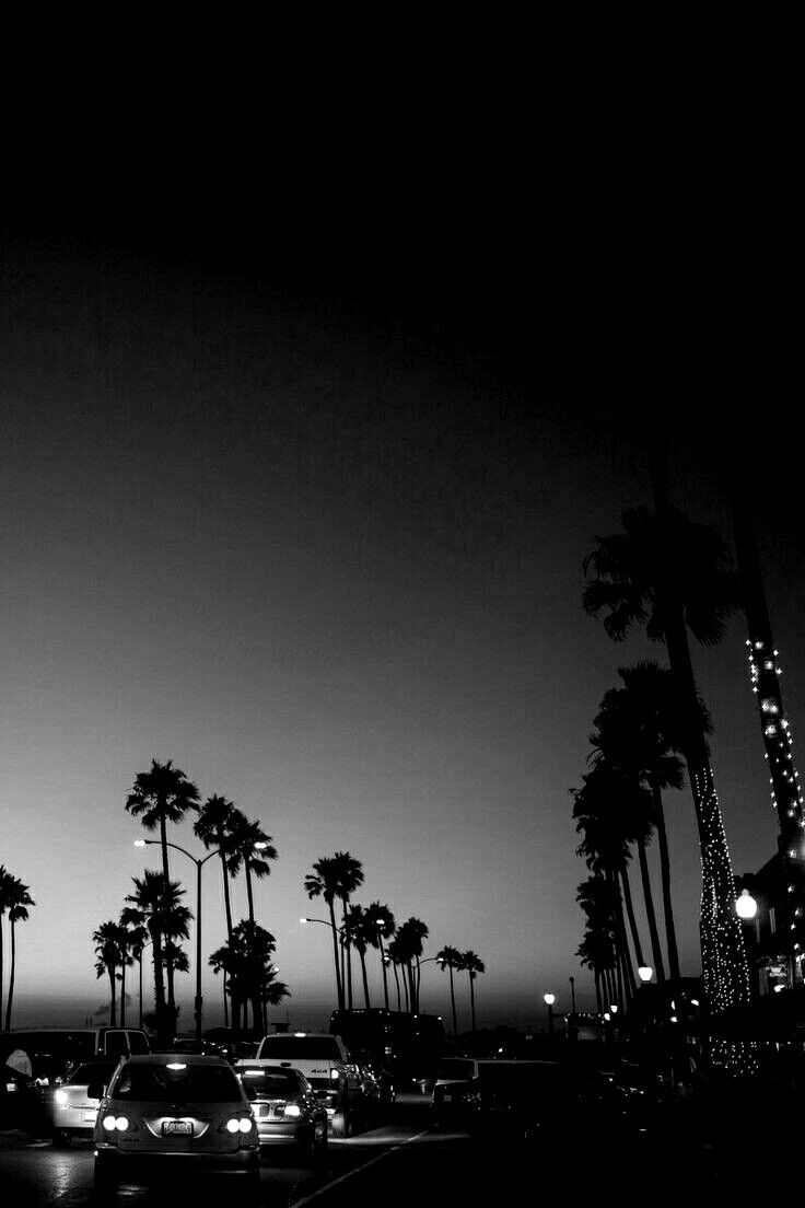 Palmen, Silhouette, Straße, Nacht, Kalifornien, HD, Sperrbildschirm fürs iPhone